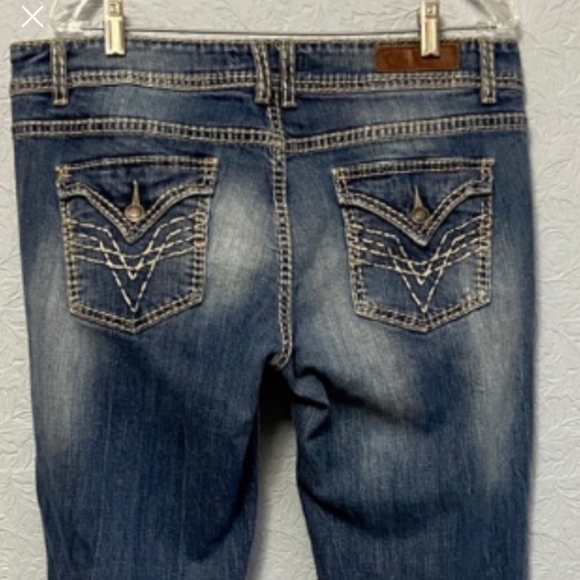 Vigoss Distressed Bootcut Jeans Flap Pocket A72 - Picture 4 of 9